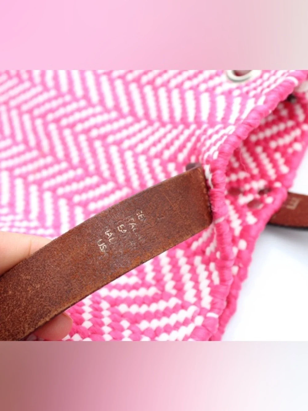 Handmade woven tote bag